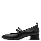 Women's Tamaris 1-22318-43 Double Strap Pump Court Shoes K 22 - Black