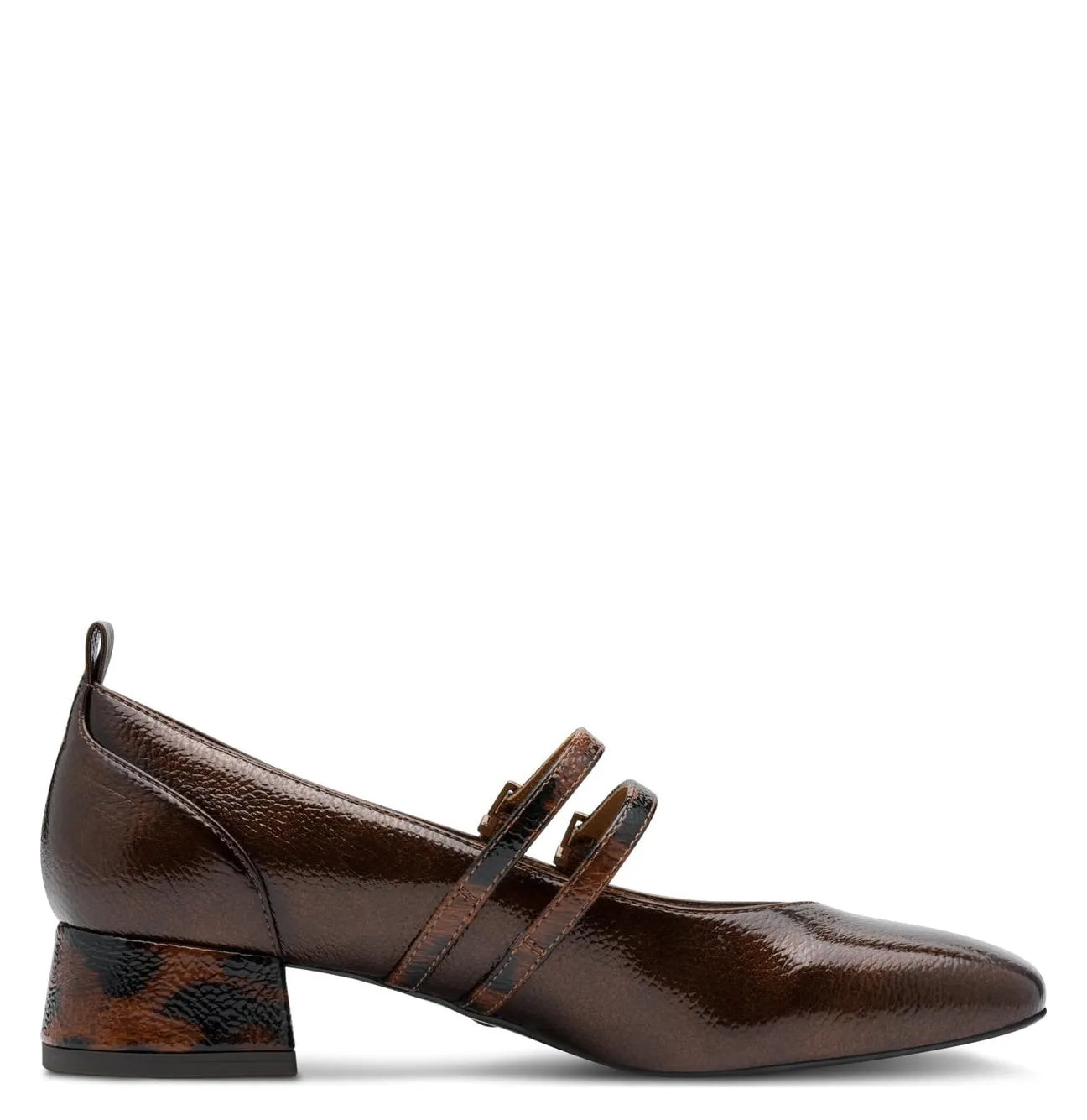 Women's Tamaris 1-22318-43 Double Strap Pump Court Shoes K 22 - Brown Combo