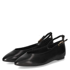 Women's Tamaris 1-22161-45 Pointed Toe Ballerina Leather Pump Shoes K 23 - Black