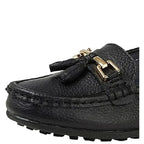 Women's Boulevard L646a Extra Wide Fitting Leather Loafer Shoes - Black