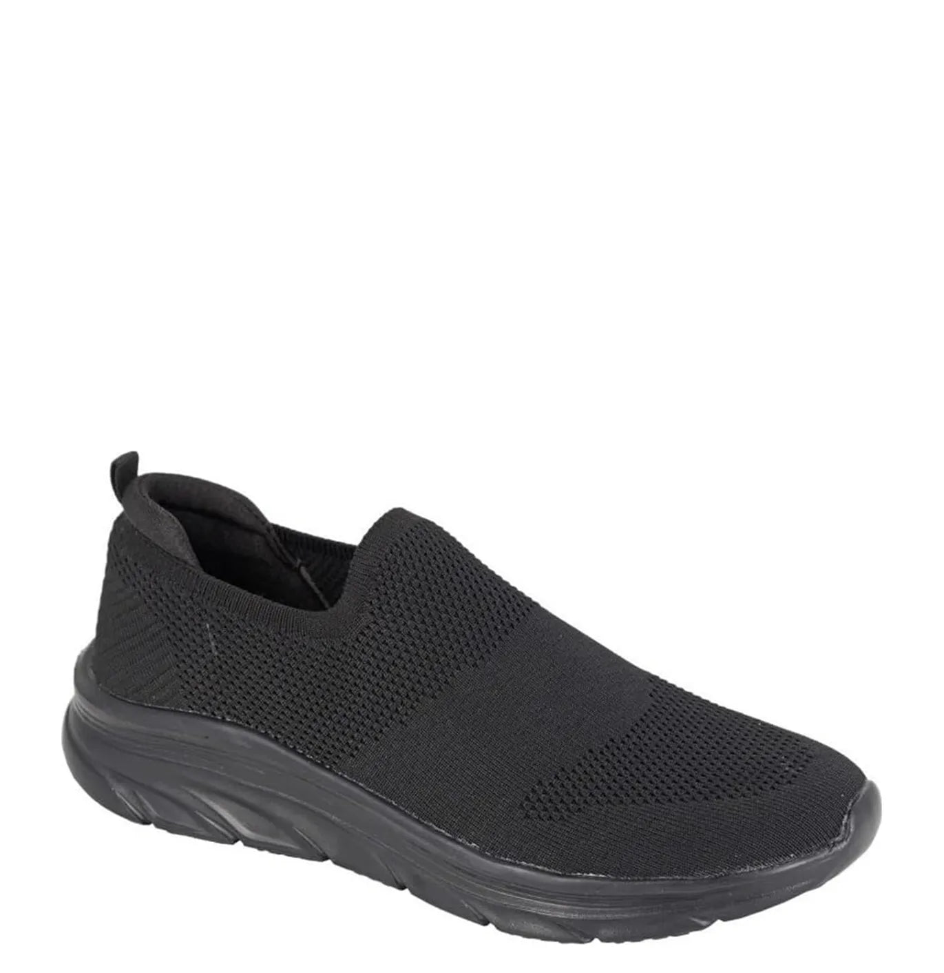 Men's DEK M433A Mesh Knit Elasticated Slip-on Trainers - Black