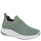 Women's Urban Jacks Negroni Lightweight Slip-On Pump Trainers - Moss