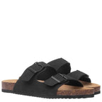 Women's TRUFFLE Collection Olsen Double Strap Open Toe Mules - Black