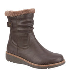 Women's Shoes By Emma Sage Warm Lined Wedge Heel Ankle Boots - Brown