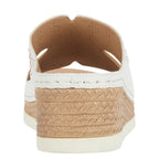 Women's Shoes By Emma Udaipur Laser Cut Flower Wedge Mule Sandals - White