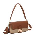 Women's Long & Son Shoulder & Cross Body Bag XC3318 - Brown/Beige