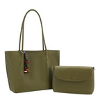 Women's Long & Son Two In One Tote Handbag XY6691 - Black