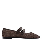 Women's Tamaris Lorita 1-22144-46 Double Strap Flat Ballerina Shoes - Mocha