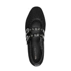 Women's Tamaris Lorita 1-22144-46 Double Strap Flat Ballerina Shoes - Black
