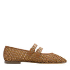 Women's Tamaris Lorita 1-22144-46 Double Strap Flat Ballerina Shoes - Cognac