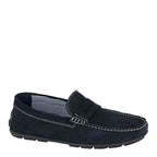 Men's Roamers M 591 Leather Suede Saddle Loafer Shoes - Navy
