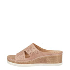 Women's Shoes By Emma Udaipur Laser Cut Flower Wedge Mule Sandals - Pink