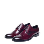 Men's John White Pembroke Derby Leather Shoes - Bordo