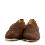 Men's VITELO Leather Suede Slip On Slipper Shoes M 50 - Brown