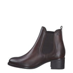 Women's Tamaris 1-25040-27 Block Heel Leather Chelsea Boots K 10 - Cafe Brown