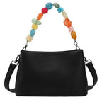 Women's Long & Son Small Top Handle Decorative Cross Body Bag XY6671 - Black