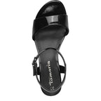 Women's Tamaris 1-28249-42 Block Heeled Sandals K 20 - Black Patent