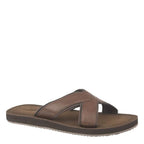 Men's PDQ Cross Strap Slip On Flip Flops M9546 - Brown