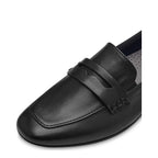 Women's Tamaris 8-54201-42 Wide Comfort Fit Leather Loafer Shoes - Black