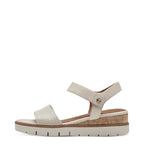 Women's Tamaris 1-28203-42 Wedge Heeled Leather Sandals K 13 - Ivory Comb