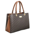 Women's BESSIE Logo Print Two Tone Tote Bags BH4726 - Coffee