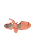 Women's EYE Strappy High Heel Tie-Up Leather Sandals L 34 - Peach