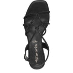 Women's Tamaris 1-28236-42 Vegan Block Heeled Strappy Sandals - Black
