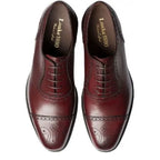 Men's Loake Strand Premium Semi-Brogue Calf Leather Lace-Up Shoes - Burgundy