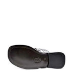 Men's VITELO Croc Print Toe Loop Leather Mules M 38 - Black