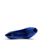 Women's EYE Peep-Toe High Heel Court Shoes F 112 - Royal Blue