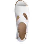 Women's Waldläufer Heliett 342004 Ranger Open-Toe Leather Sandals - White