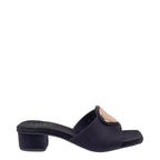 Women's CIARA Kai Heart Trim Low Heel Mules - Black