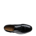 Men's LOAKE 200B Capped Oxford Lace-Up Polished Leather Shoes - Black