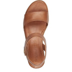 Women's Tamaris 1-28203-42 Wedge Heeled Leather Sandals K 13 - Nut
