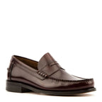 Men's LOAKE Princeton Polished Leather Moccasin Shoes - Burgundy