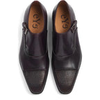 Men's EYE Monk Strap Leather Shoes 4736 PC 18 - Burgundy