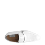 Men's VITELO Smart Leather Print Slip-On Shoes TS 42 A - White
