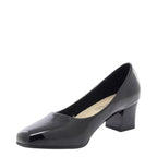 Women's Dr Keller Karly Comfort Plus Wide Fitting Block Heel Court Shoes - Black Patent