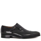 Men's EYE Monk Strap Leather Shoes 4736 PC 18 - Black