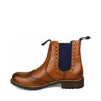 Men's Catesby CX26 Brogue Leather Chelsea Boots - Tan
