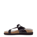 Women's Mephisto Helen Toe Post Leather Sandals - Black Patent