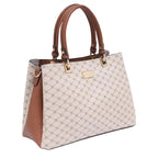 Women's BESSIE Logo Print Two Tone Tote Bags BH4726 - Khaki