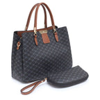 Women's Bessie London Logo Print 2 Piece Tote Bags BH5000 - Black
