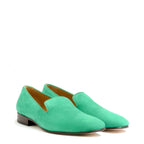Men's VITELO Leather Suede Slip On Slipper Shoes M 50 - Green