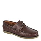 Men's DEK M607B Leather Moccasin Boat Shoes - Brown