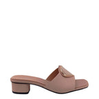 Women's CIARA Kai Heart Trim Low Heel Mules - Beige