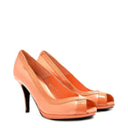 Women's EYE Peep-Toe High Heel Court Shoes F 112 - Peach