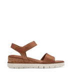 Women's Tamaris 1-28203-42 Wedge Heeled Leather Sandals K 13 - Nut