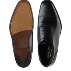 Men's Loake Strand Premium Semi-Brogue Calf Leather Lace-Up Shoes - Black