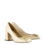 Women's HÖGL 5-107414 Madeleine Patent Leather Pump Shoes HO 87 - Cream Patent